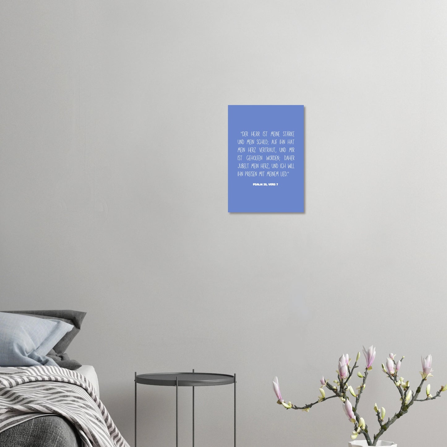 Inspirierendes Christliches Poster mit Psalm 28:7