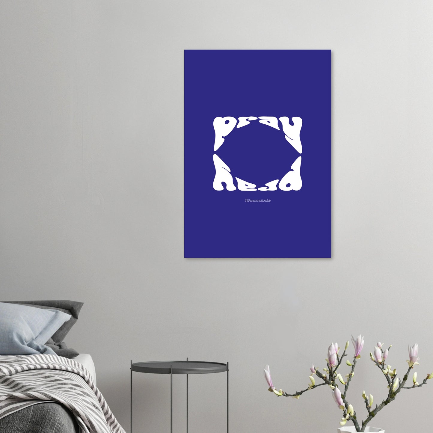 Pray Poster- Blue and White