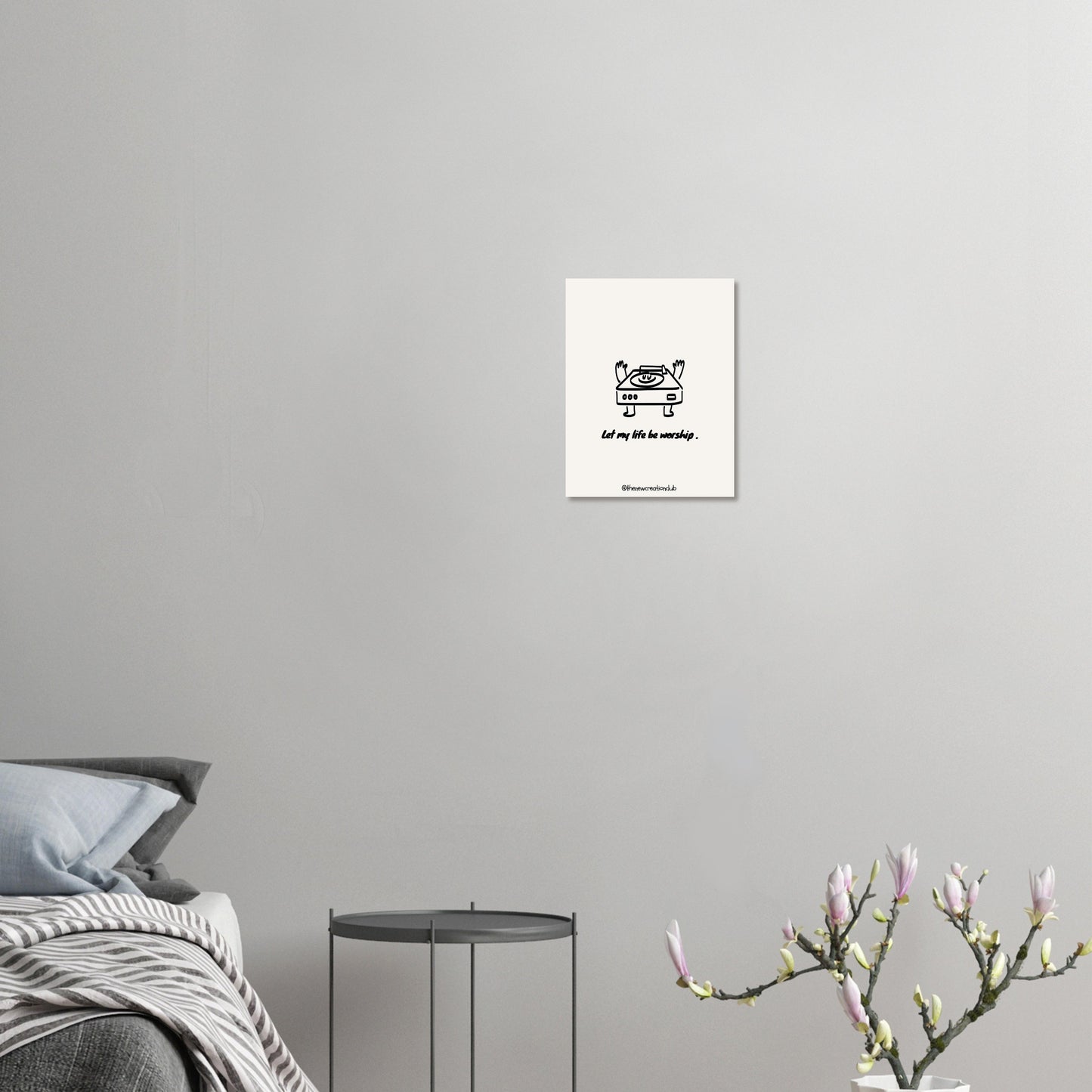 Inspirierendes Christliches Poster – 'Let My Life Be Worship' – Modernes Schwarz-Weiß Design