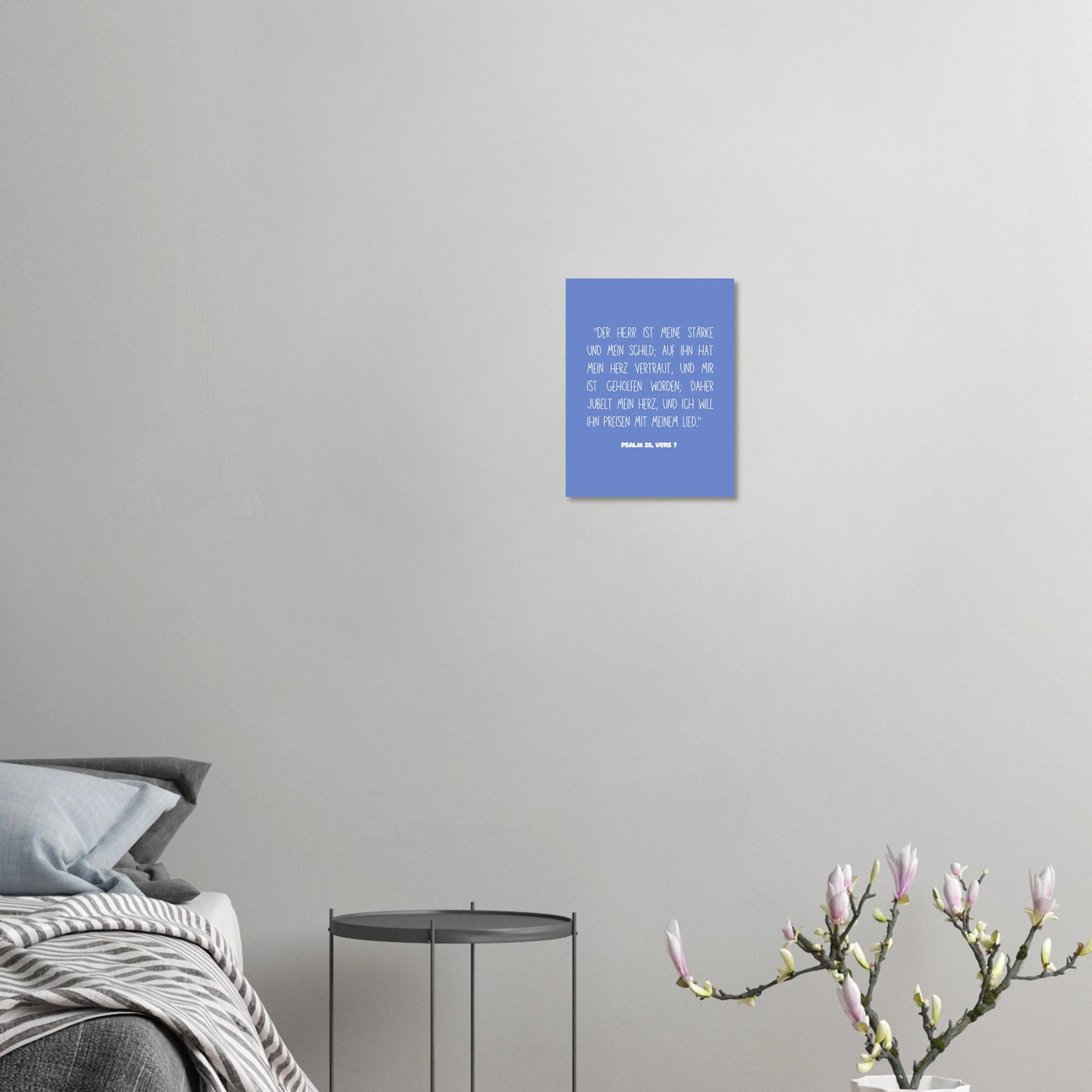 Inspirierendes Christliches Poster mit Psalm 28:7