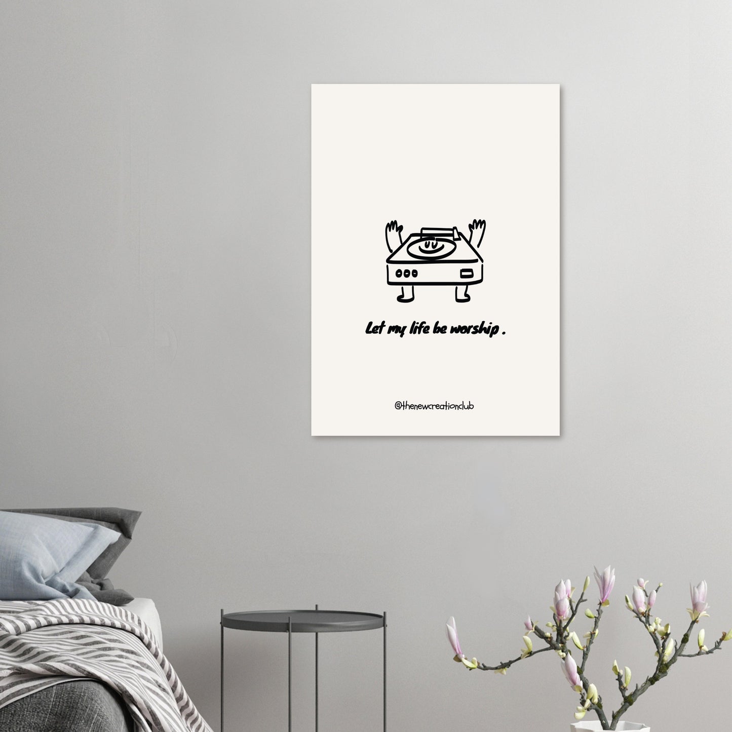 Inspirierendes Christliches Poster – 'Let My Life Be Worship' – Modernes Schwarz-Weiß Design