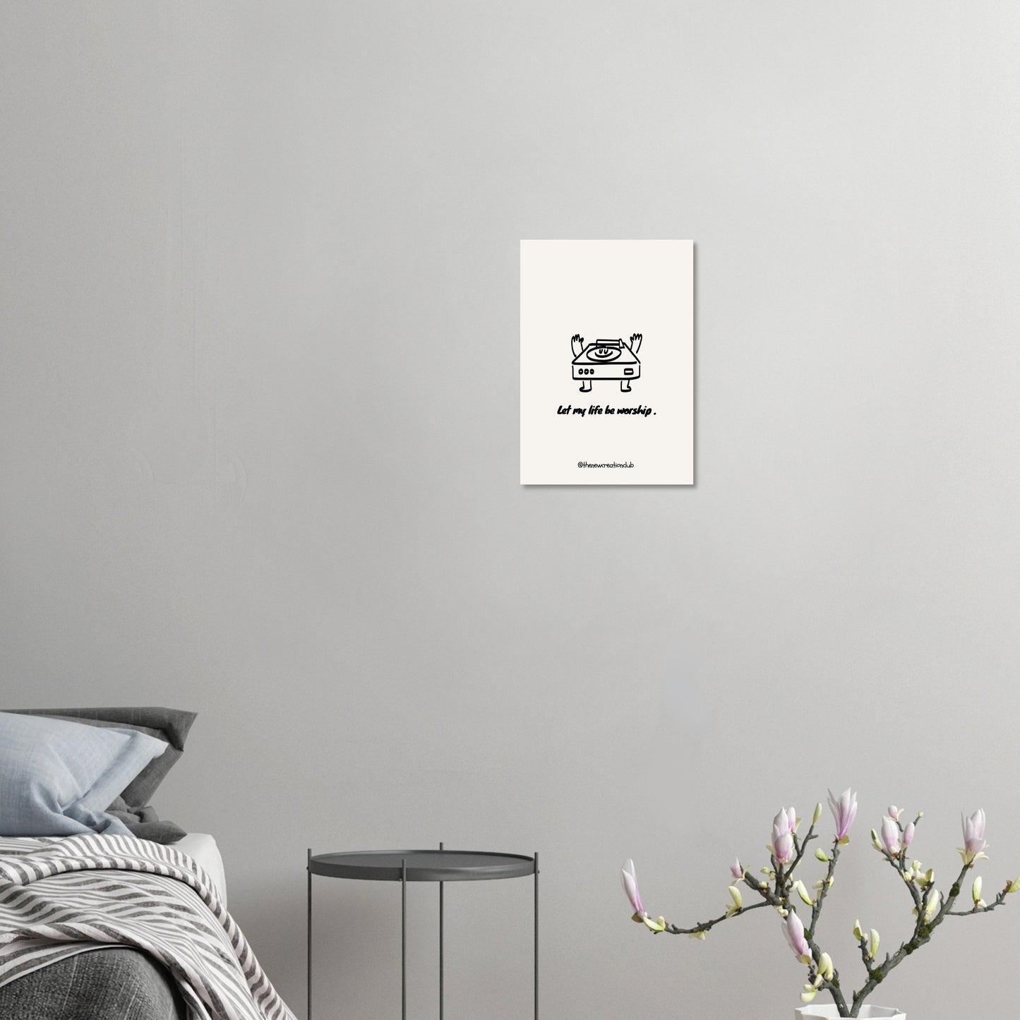 Inspirierendes Christliches Poster – 'Let My Life Be Worship' – Modernes Schwarz-Weiß Design