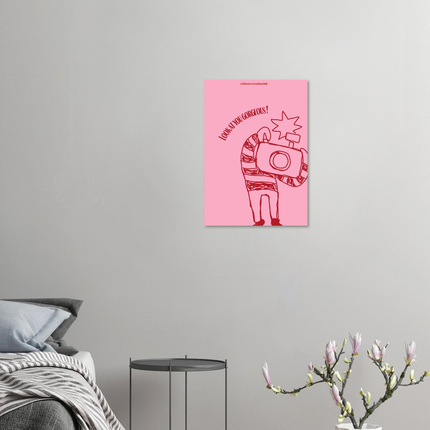 Inspirational Poster 'Look at You Gorgeous' – Modern Pink & Red Design