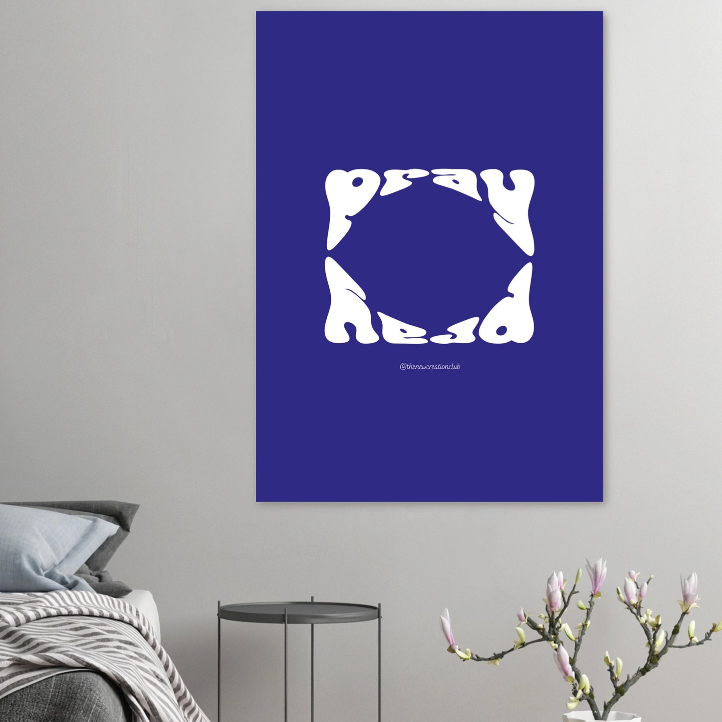 Pray Poster- Blue and White