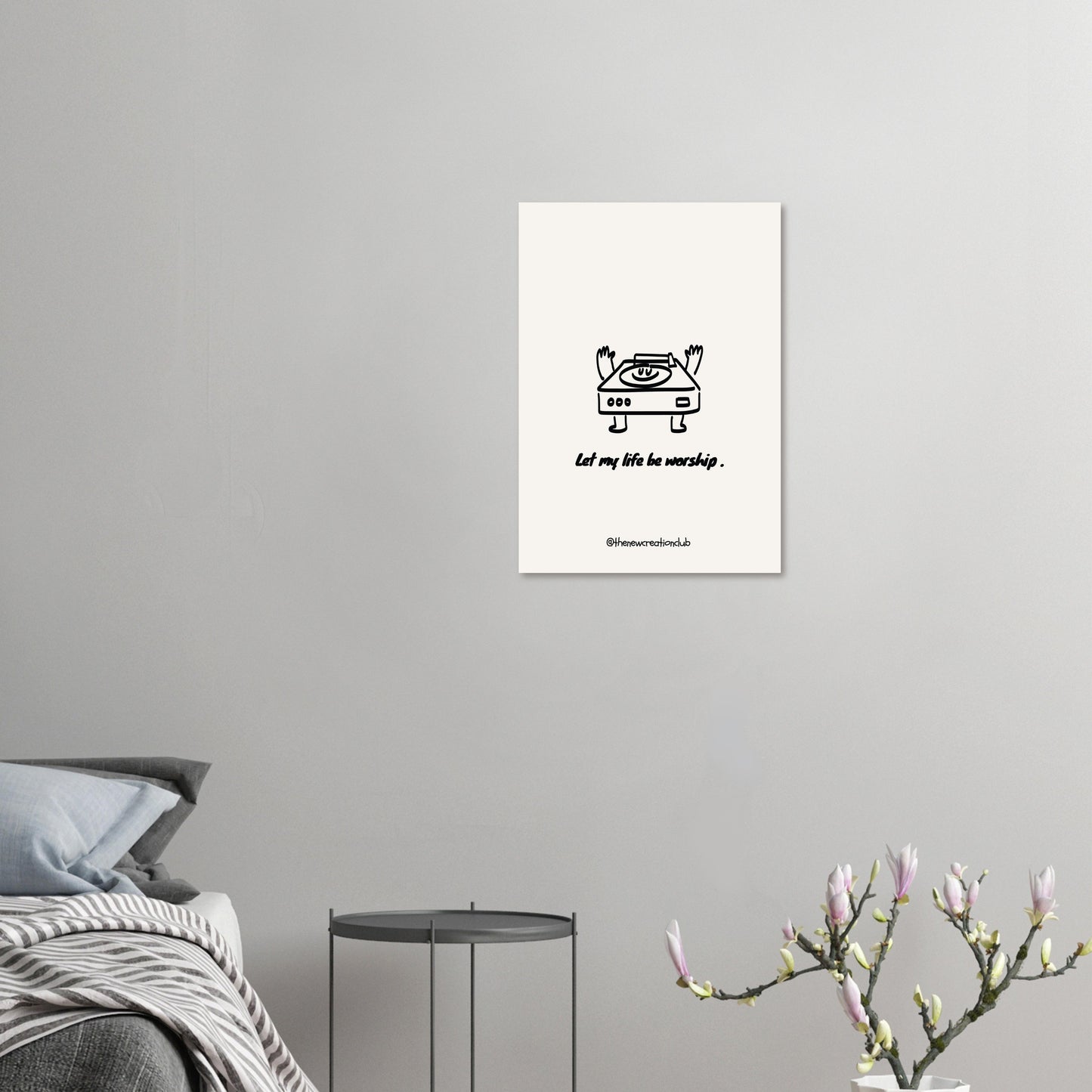 Inspirierendes Christliches Poster – 'Let My Life Be Worship' – Modernes Schwarz-Weiß Design