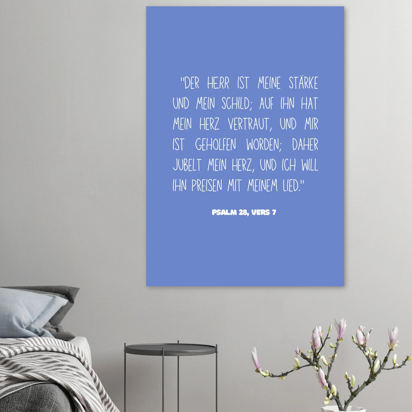Inspirierendes Christliches Poster mit Psalm 28:7