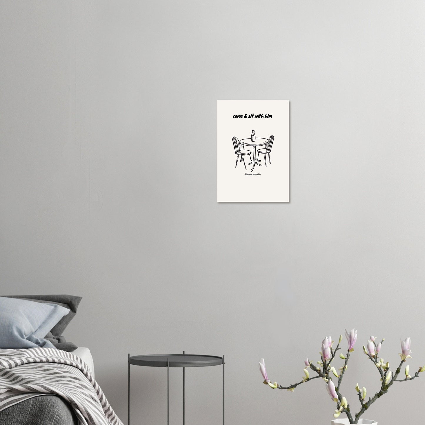 Modern Christian Poster: 'Come and Sit with Him' - Inspirational Wall Art