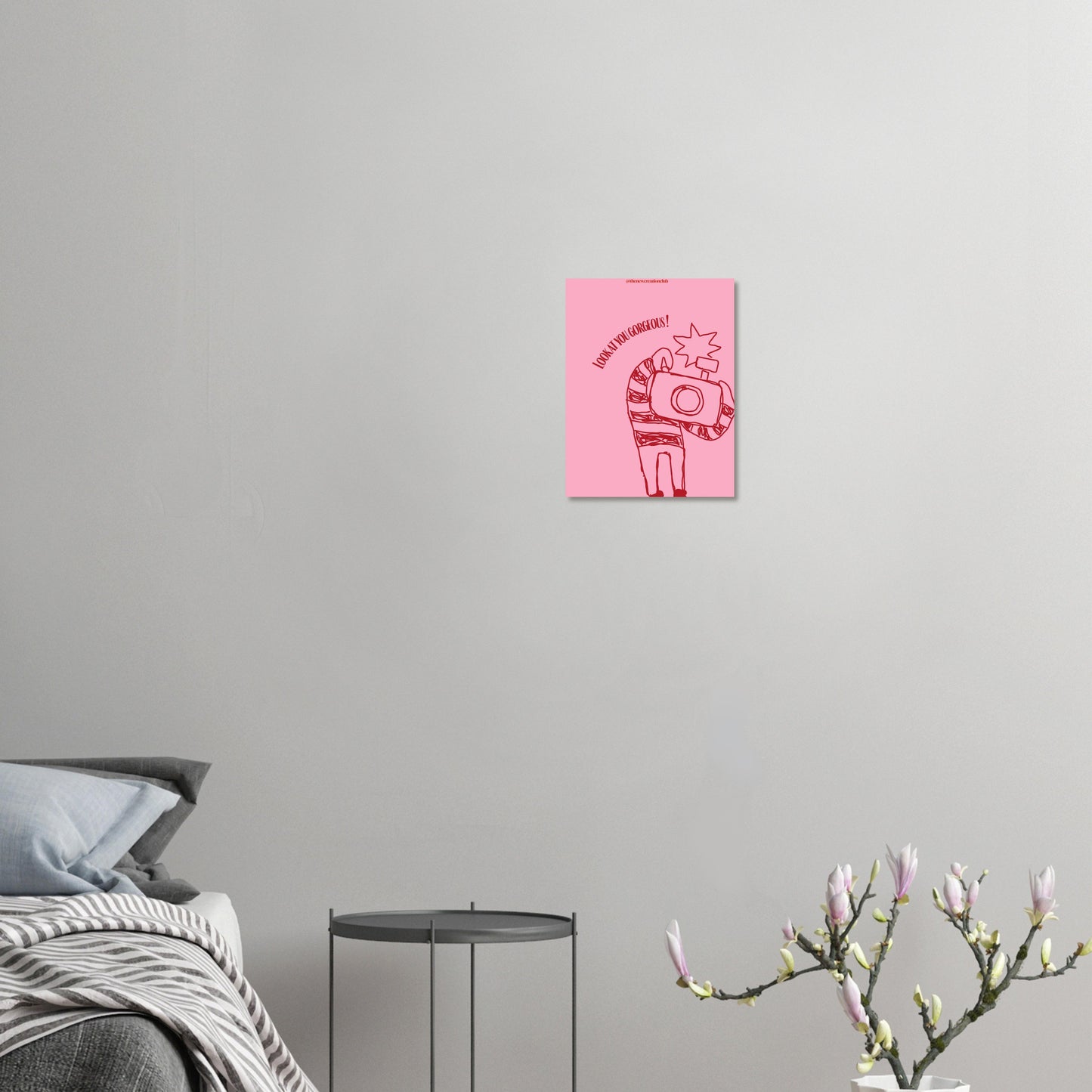 Inspirational Poster 'Look at You Gorgeous' – Modern Pink & Red Design