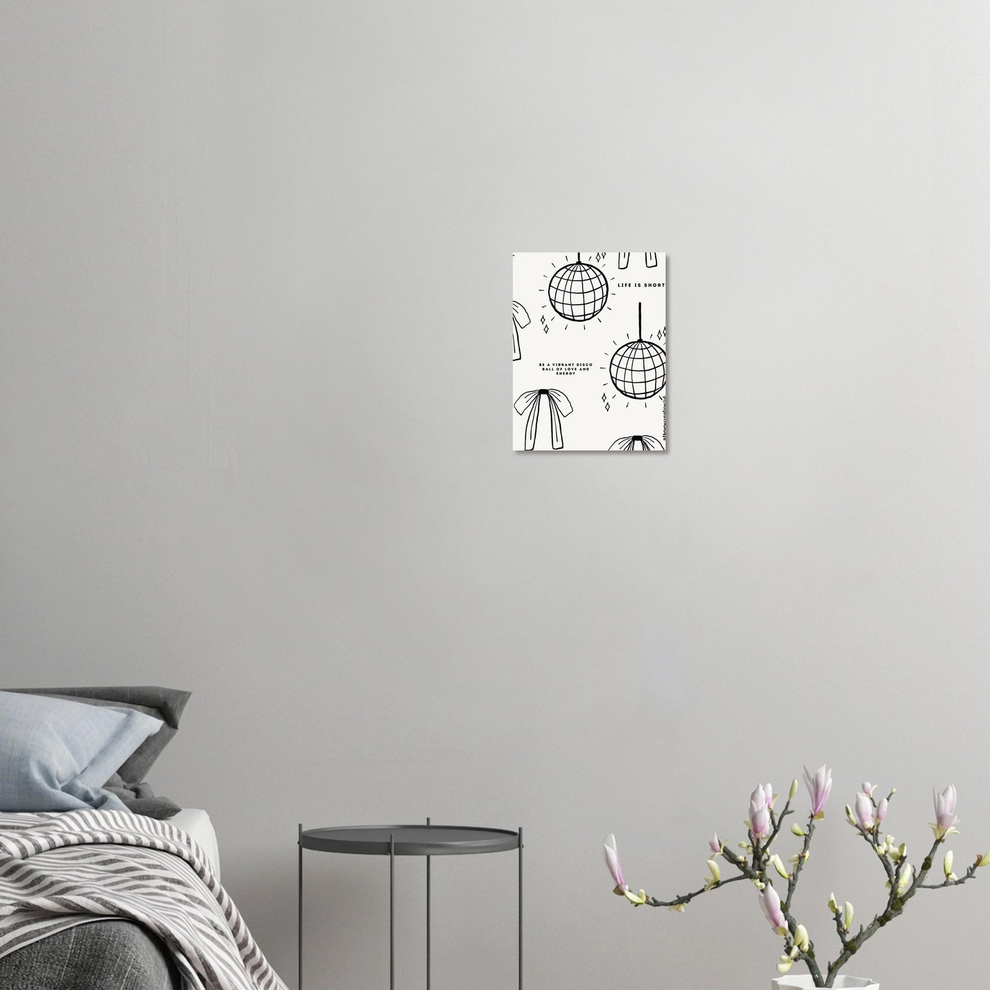 Inspirational Christian Poster – 'Life is Too Short' Vibrant Disco Ball Design