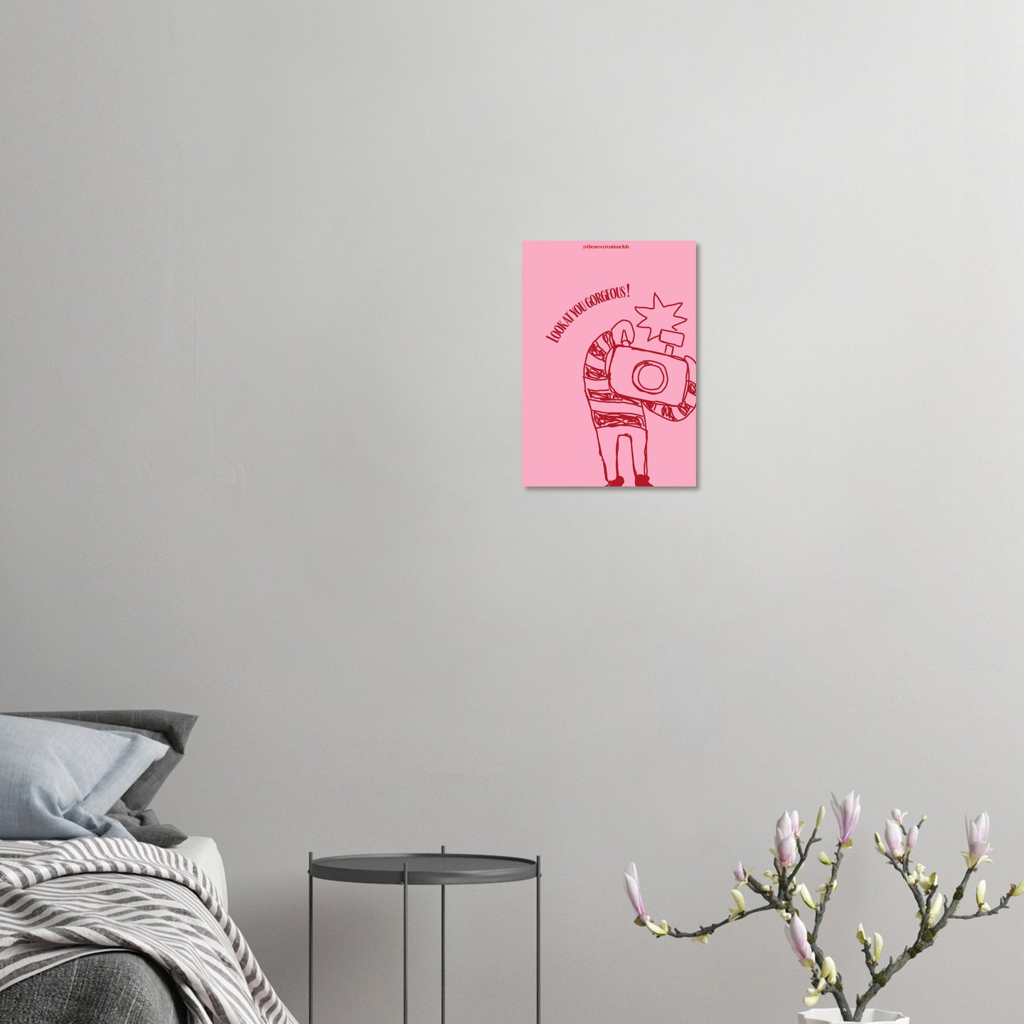 Inspirational Poster 'Look at You Gorgeous' – Modern Pink & Red Design