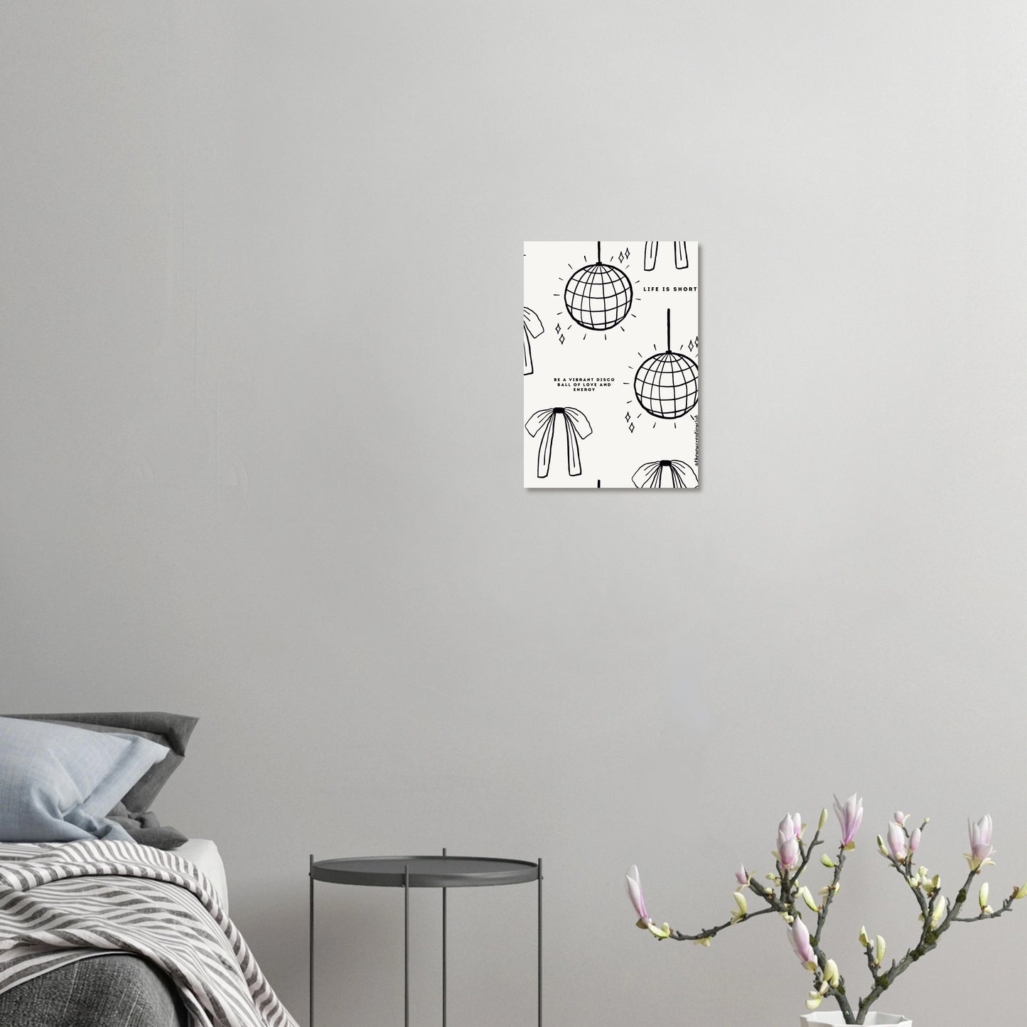 Inspirational Christian Poster – 'Life is Too Short' Vibrant Disco Ball Design