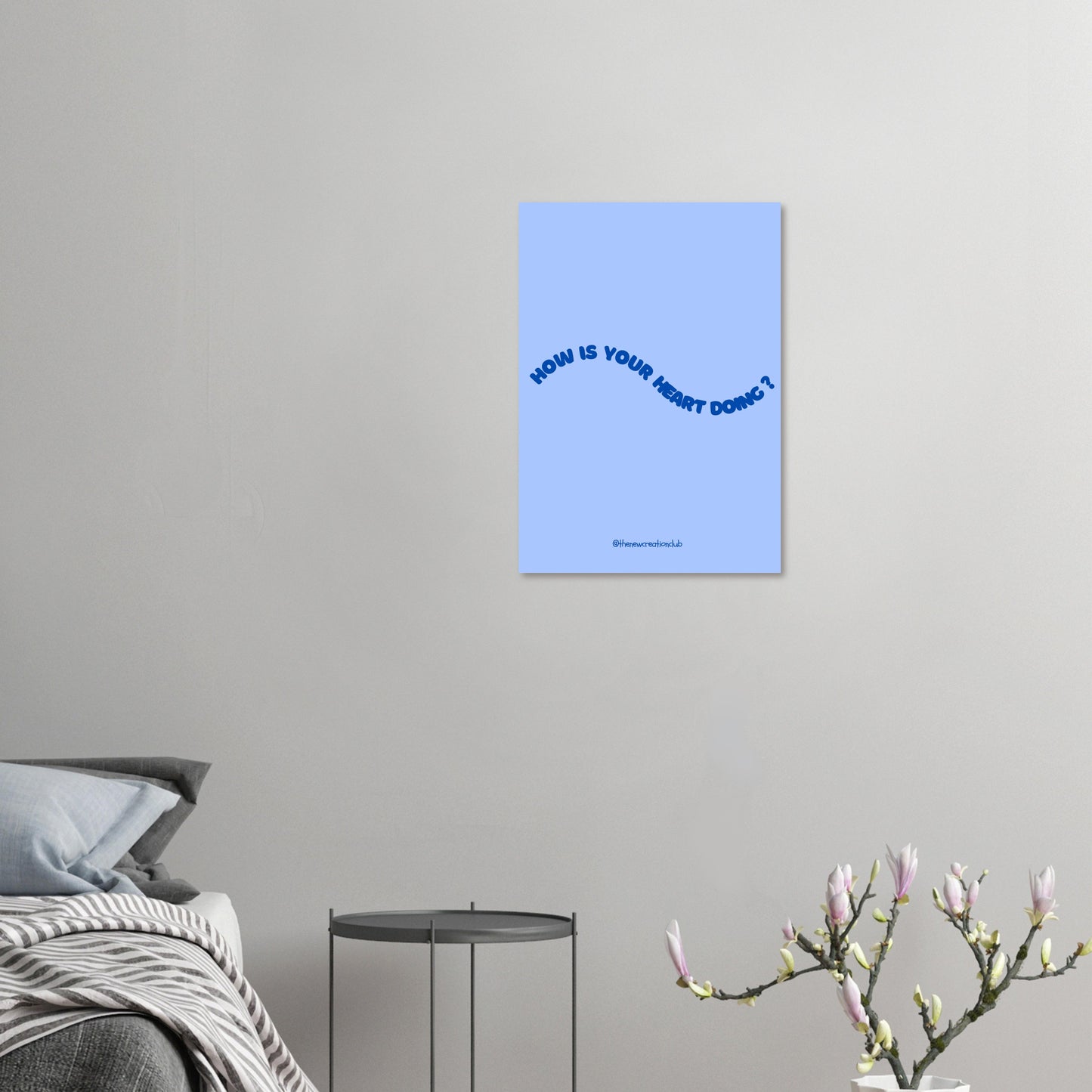 Ein Christliches Poster – How is Your Heart Doing? Modernes Design in Lila und Blau