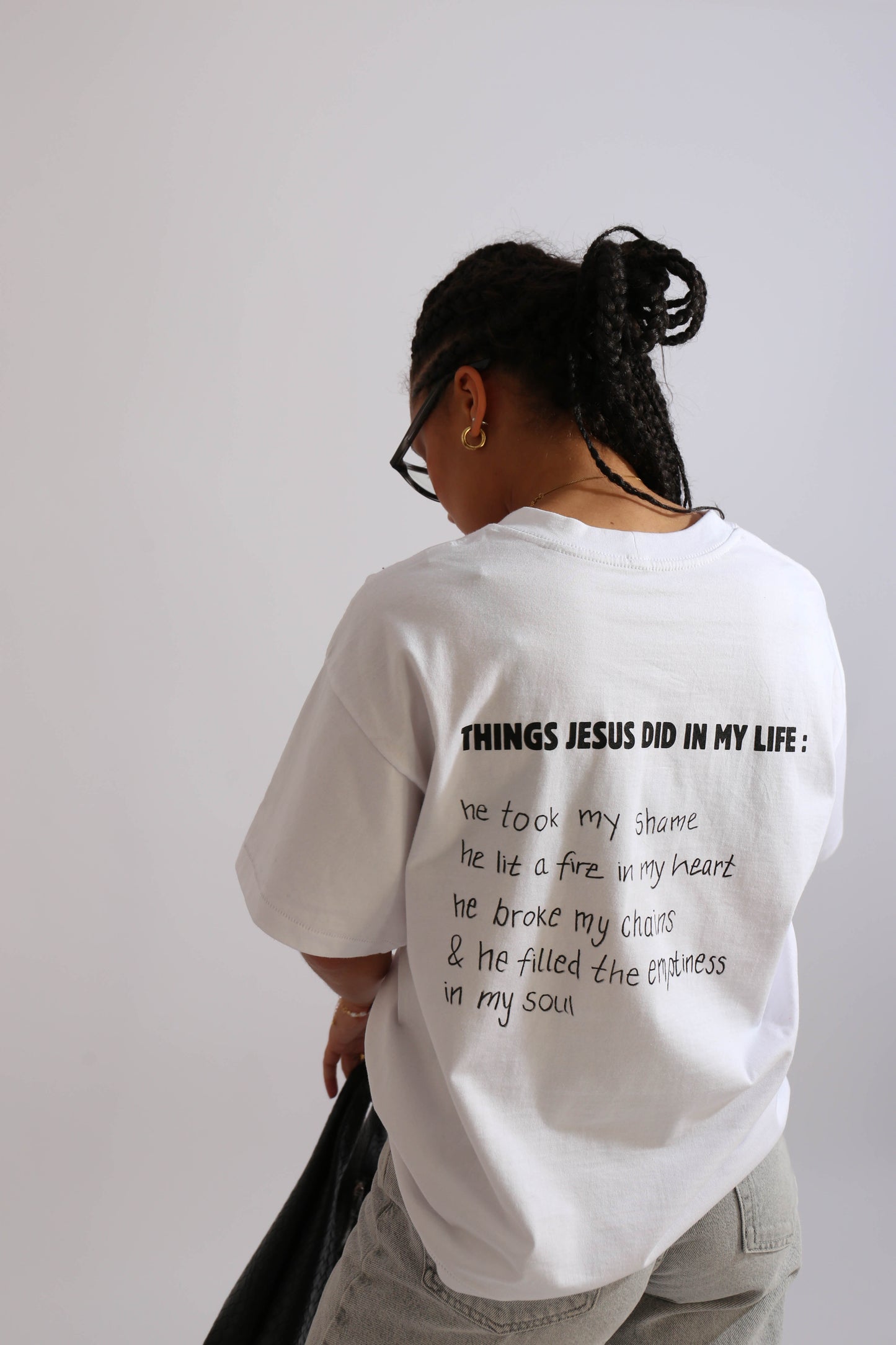 Schwarzes Faith-Canvas-Shirt – designe dein Shirt selbst!